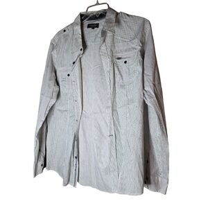 Eighty Eight Platinum Striped Button-Down Shirt Size XL